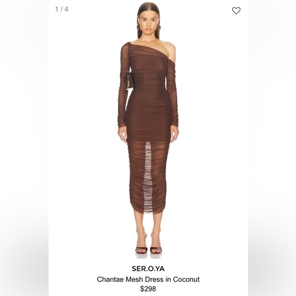 SER.O.YA Chantae Mesh Dress in Coconut - Picture 1 of 5